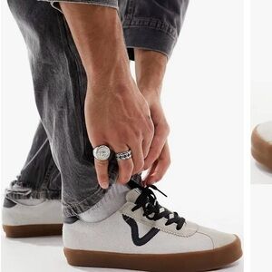 Two Pairs Vans Sport Low Black & Tan Lace Up or Slip On Skate 90s Vibes Sneakers